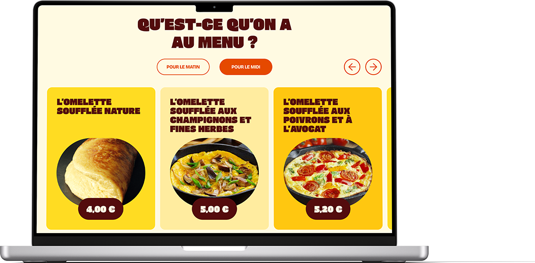 Menu du midi version desktop